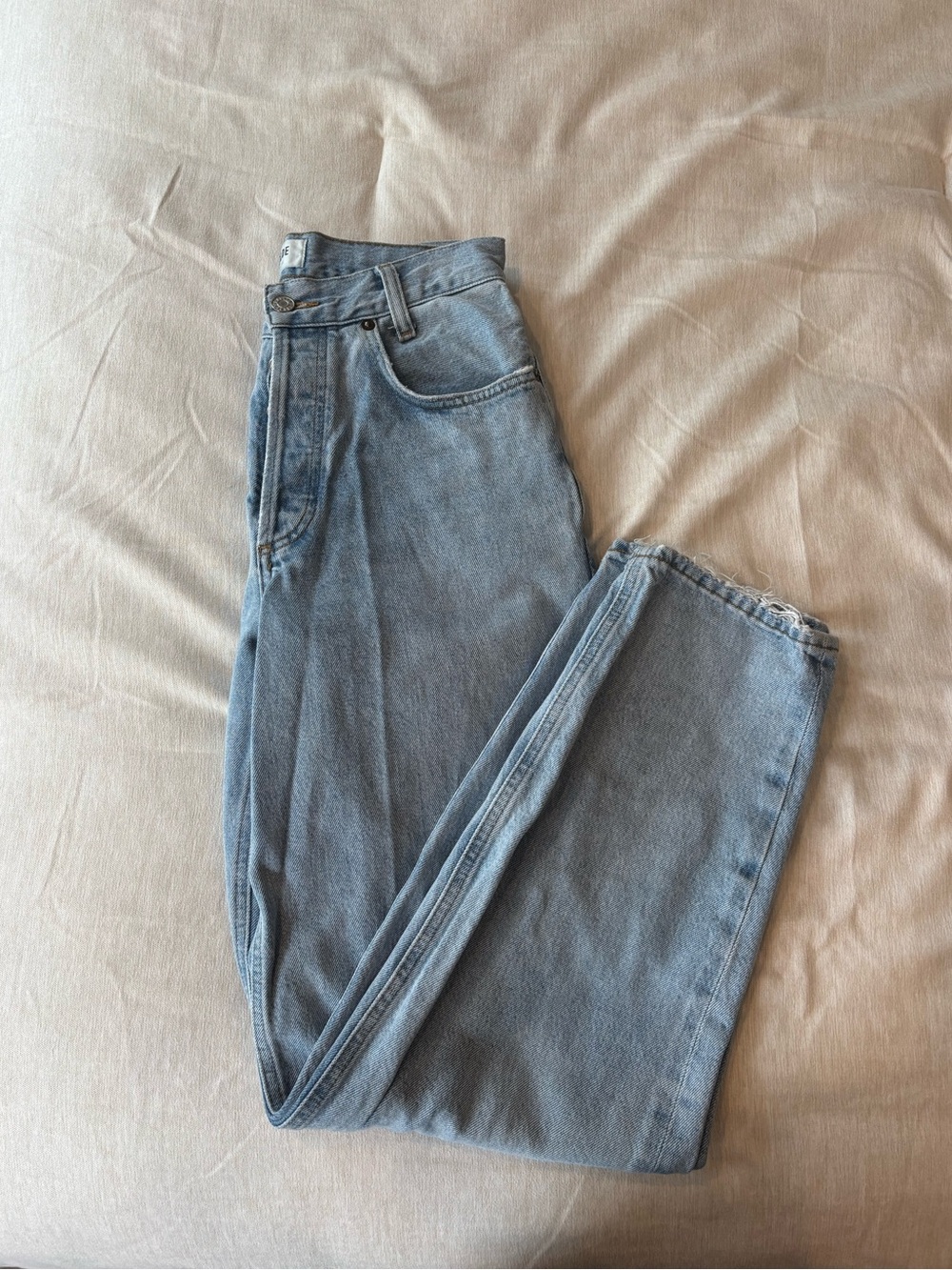 Agolde High-Rise Light Blue Mom Jeans